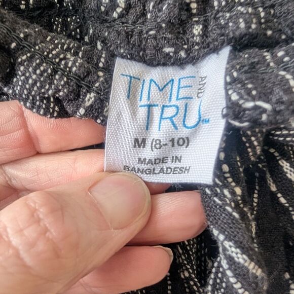 Time and Tru Women's Linen Blend Shorts Black White Size Medium - Picture 5 of 5